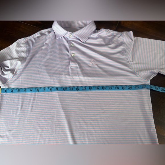Rhoback Men's Short Sleeve Performance Polo Sz L The Birdie Stripe Pink/blue *** - Picture 15 of 16